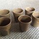 Series of 6 sandstone cups