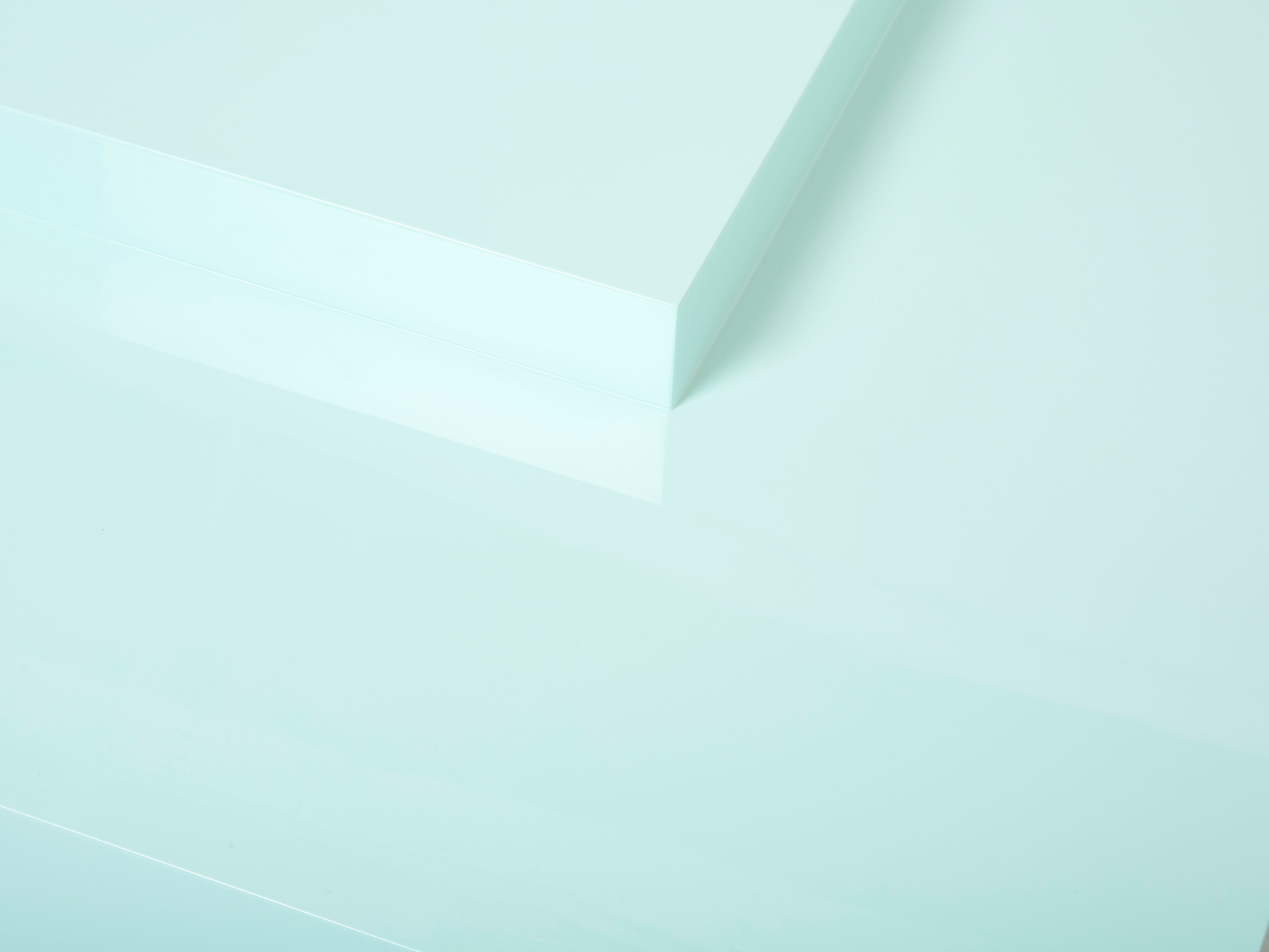 Coffee table square lacquered mint green 1970