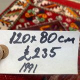 Vintage western Turkish rug oriental 120x80 cm tribal carpet, red