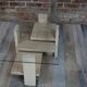 Table basse en travertin et verre design Willy Ballez