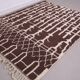Brown Beni Ourain Rug 183 x 246 cm, Handmade Berber Wool Rug, Vintage Style