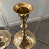 Pair of vintage brass candle holders