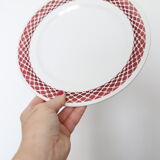 Set of 9 flat plates, geometric patterns, vintage