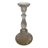 Antique diamond point candle holder, Sailmont glassworks