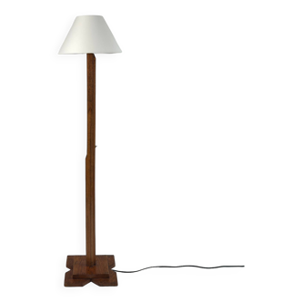 Art-deco floor lamp in carved wood, circa 1930