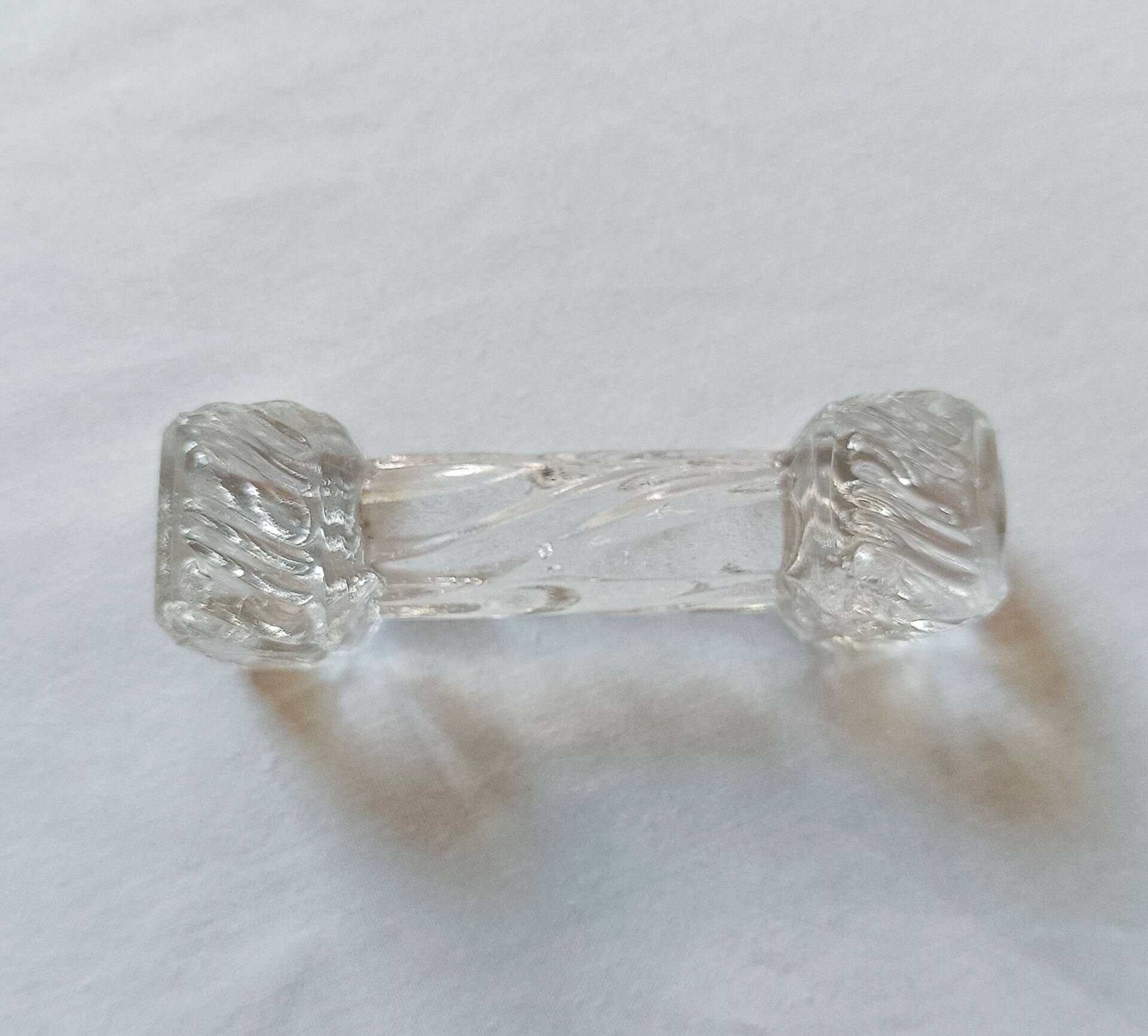 Set of 10 antique twisted moulded glass knife rests – Art Deco style