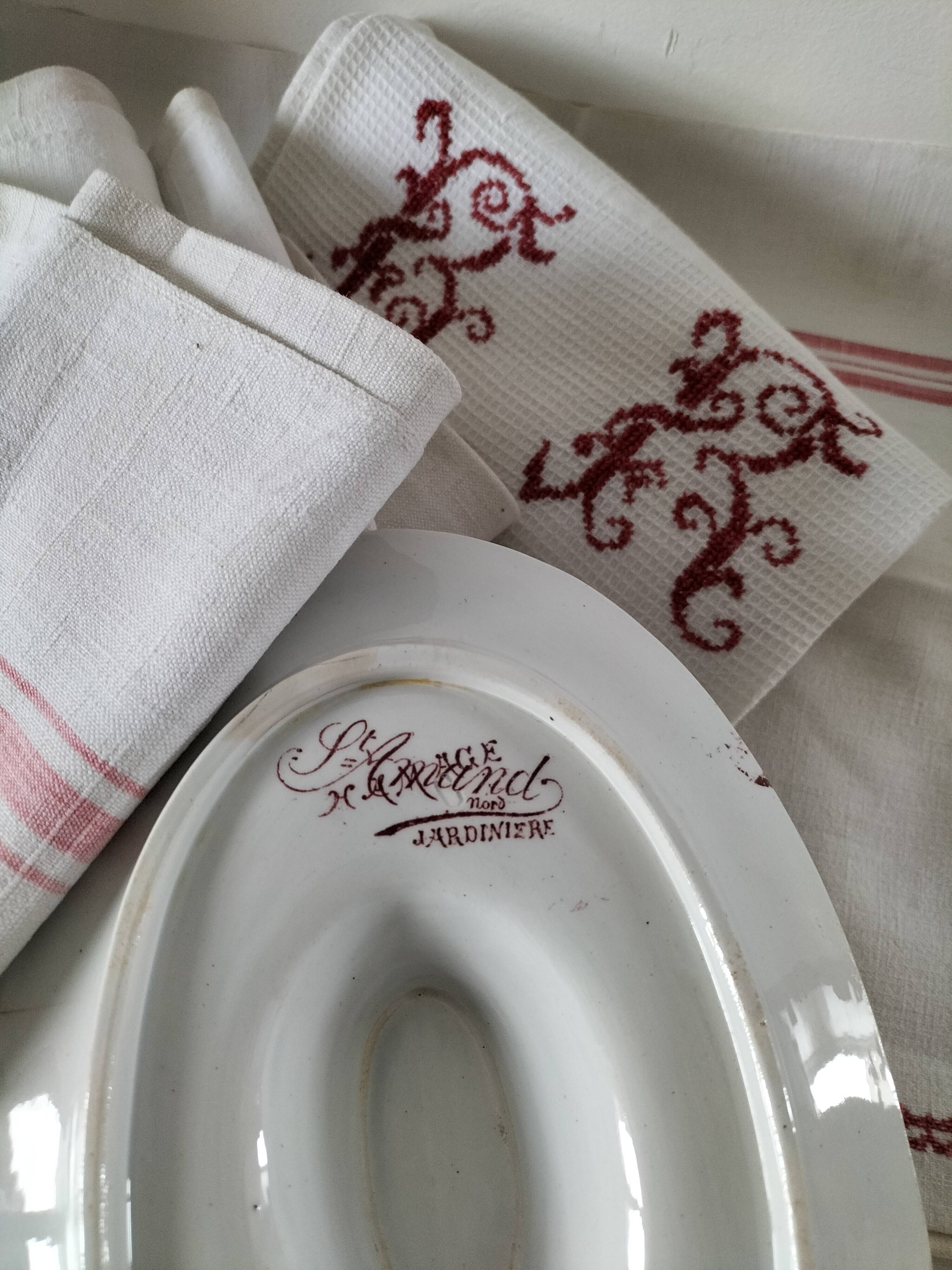 Rare old vegetable dish – Saint-Amand Hamage – English red ironstone