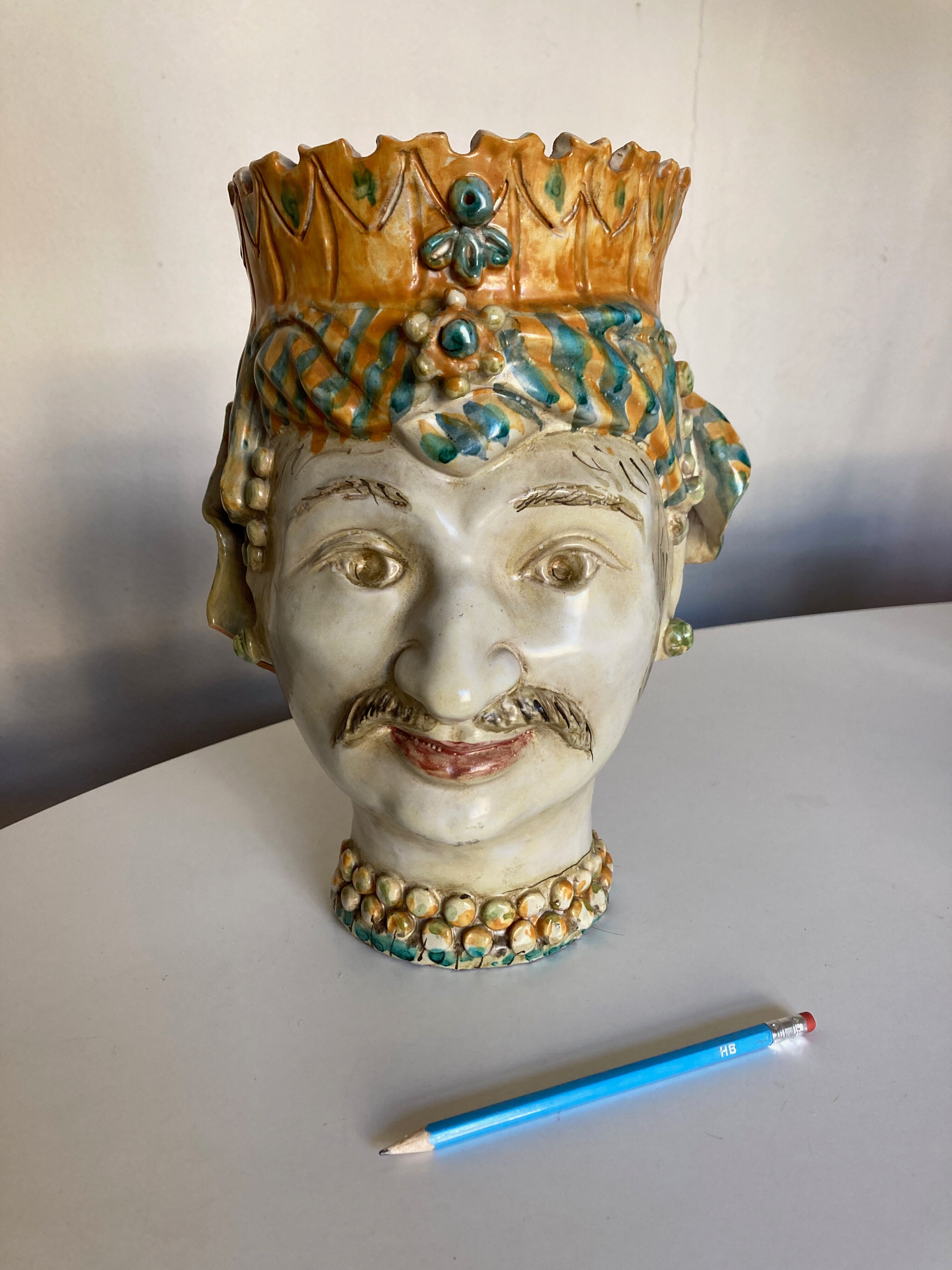 Italian ceramic vase Caltagirone Sicily 1960