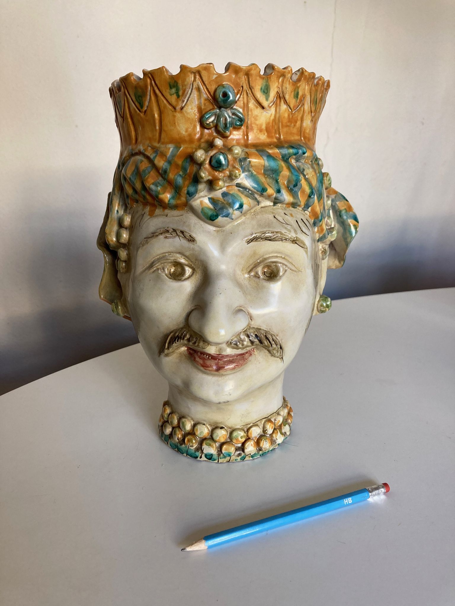 Vase céramique italienne Caltagirone Sicile 1960