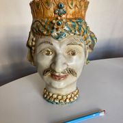 Vase céramique italienne Caltagirone Sicile 1960