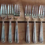 12 old silver-plated oyster forks