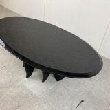 Vintage black stone coffee table, 1980s
