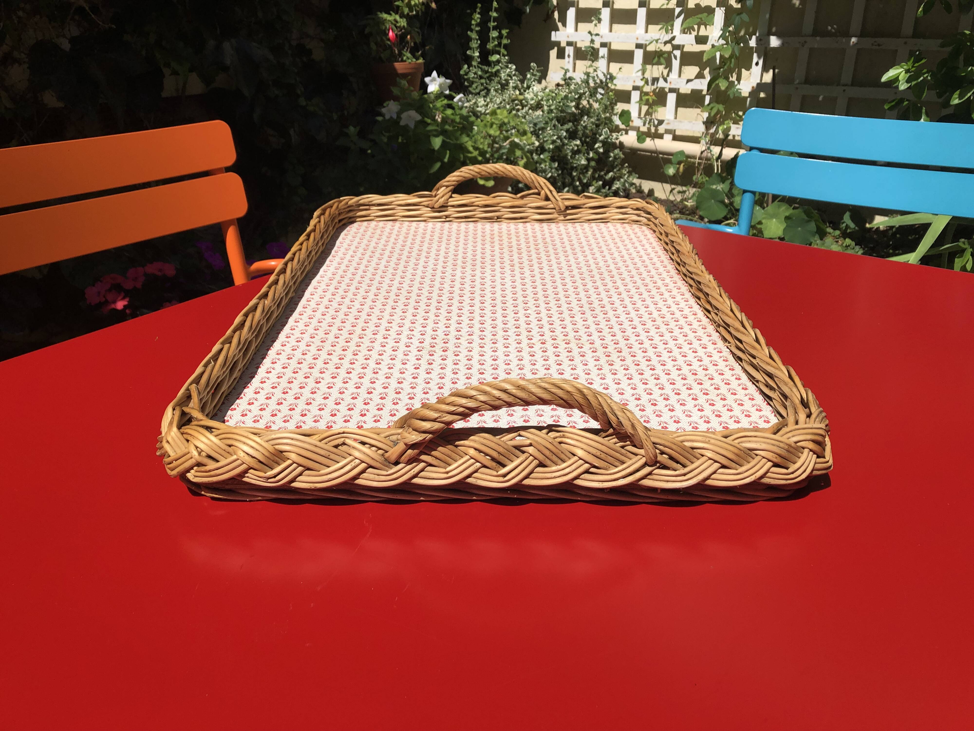 rattan orangeade tray