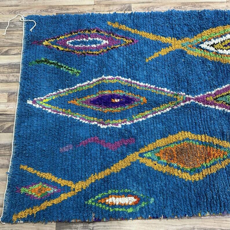 Teal blue Moroccan rug 150/250cm
