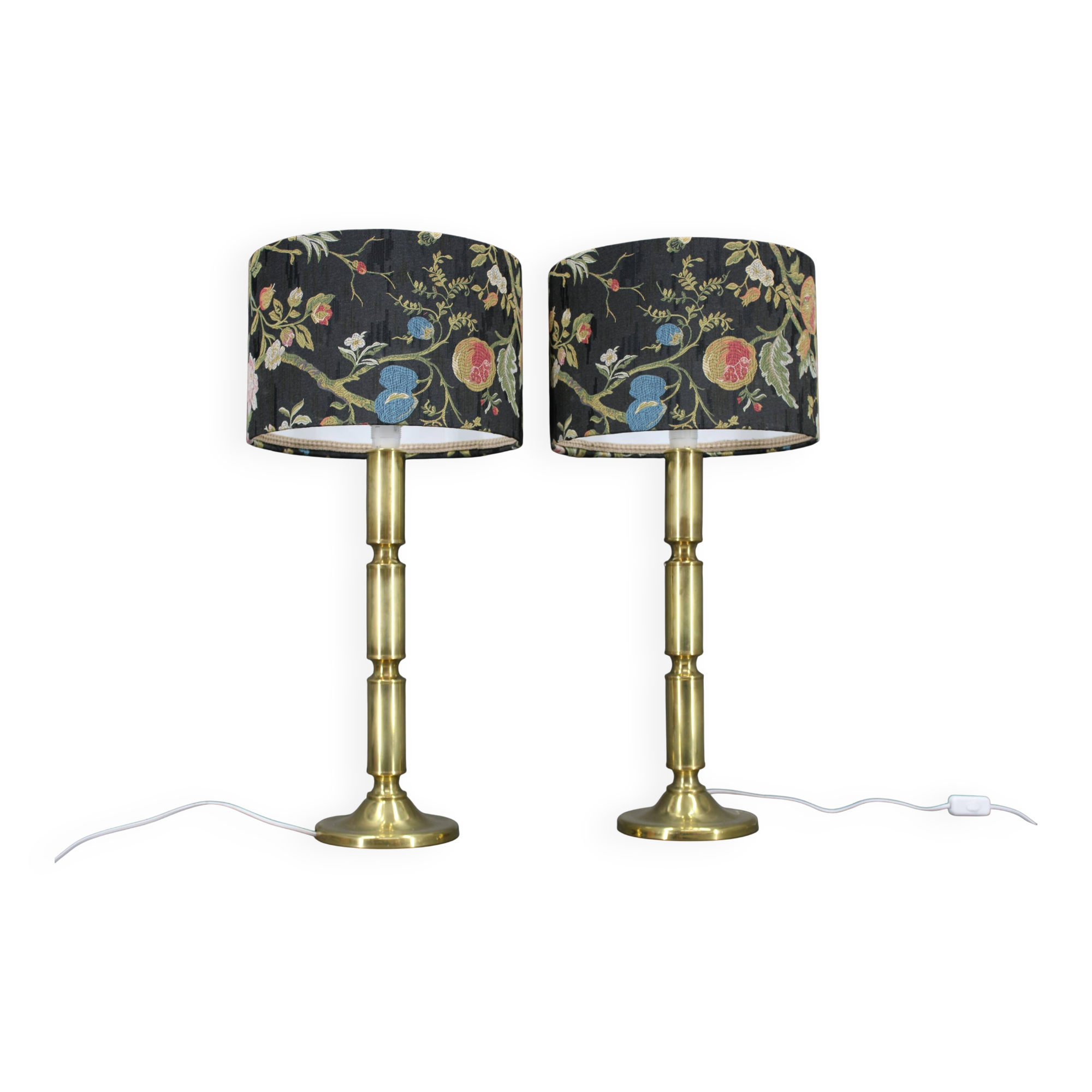 1960s  Pair of Large Brass Table Lamps, Denmark
