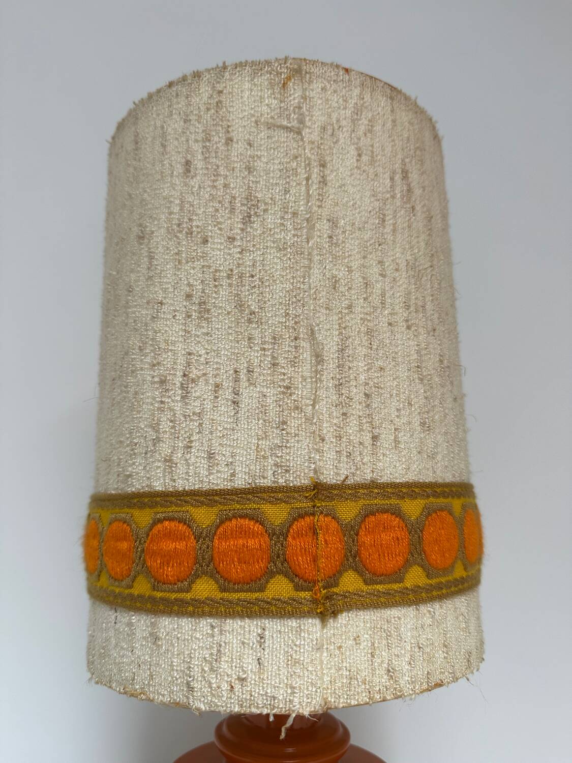 1970s vintage orange ceramic table lamp