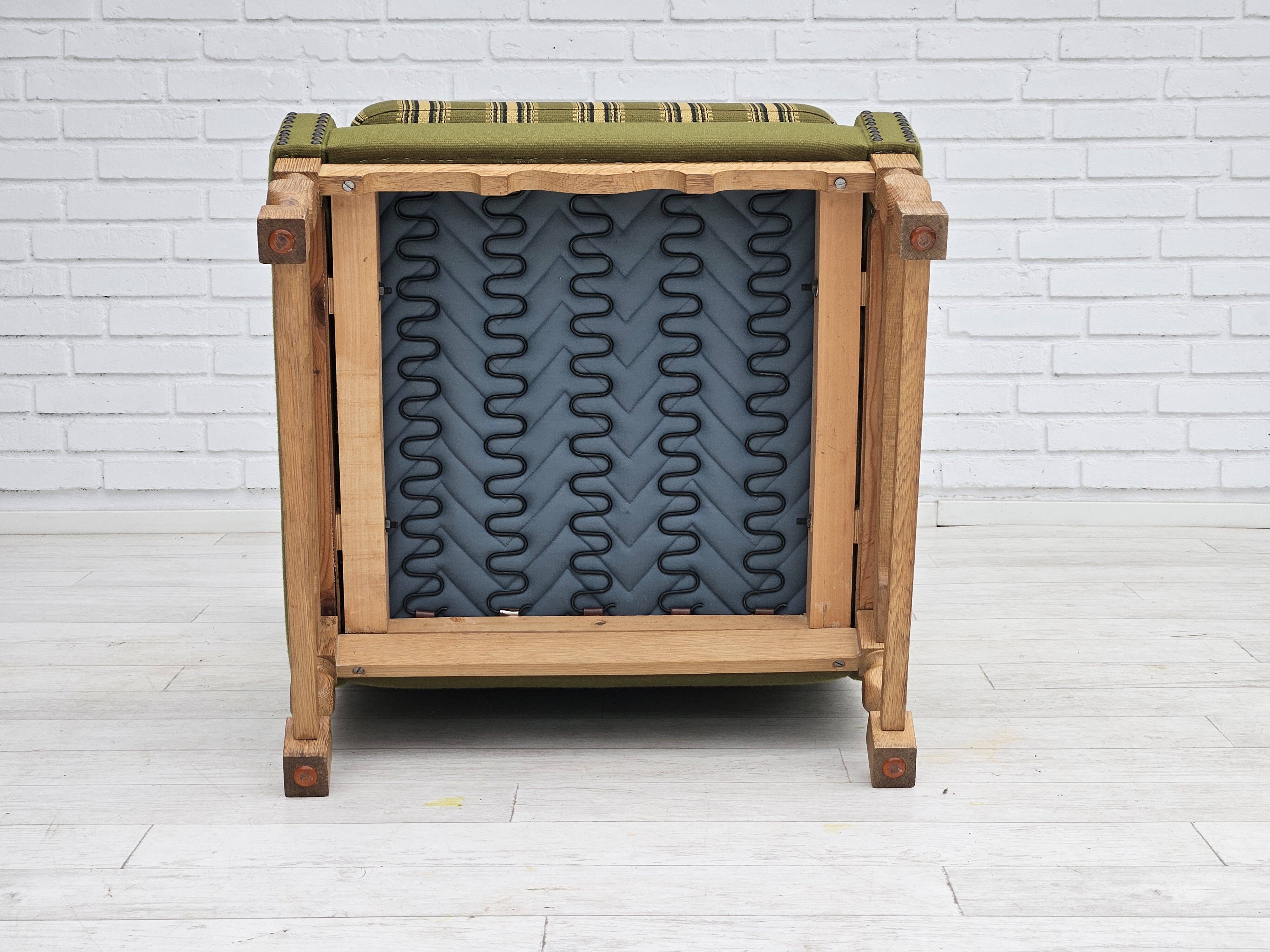 1970s, Danish highback armchair, wool, oak