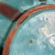 Empty Pocket Bowl Ceramic Pottery Bavent Turquoise Violet Glaze