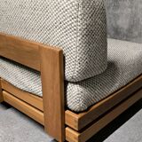 Sofa - daybed and armchair by Maison Regain 60/70 in vintage elm