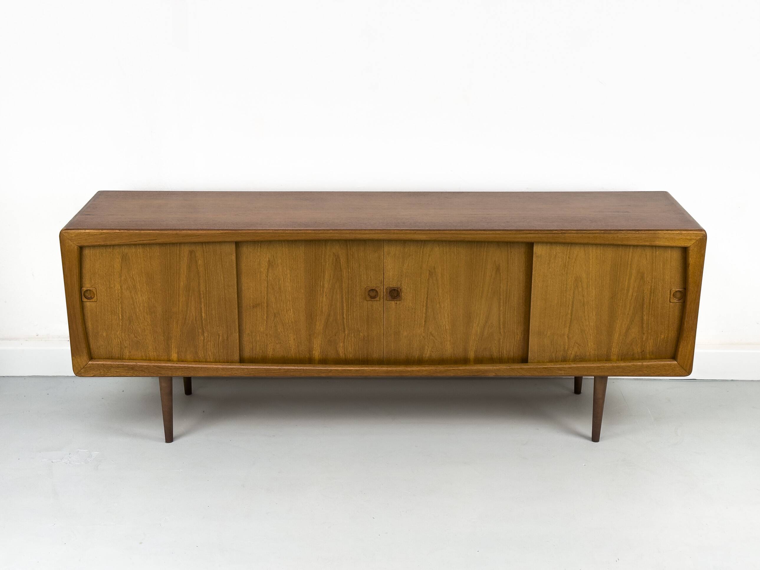 Vintage Teak Sideboard with Drawers and Sliding Doors, 1960s