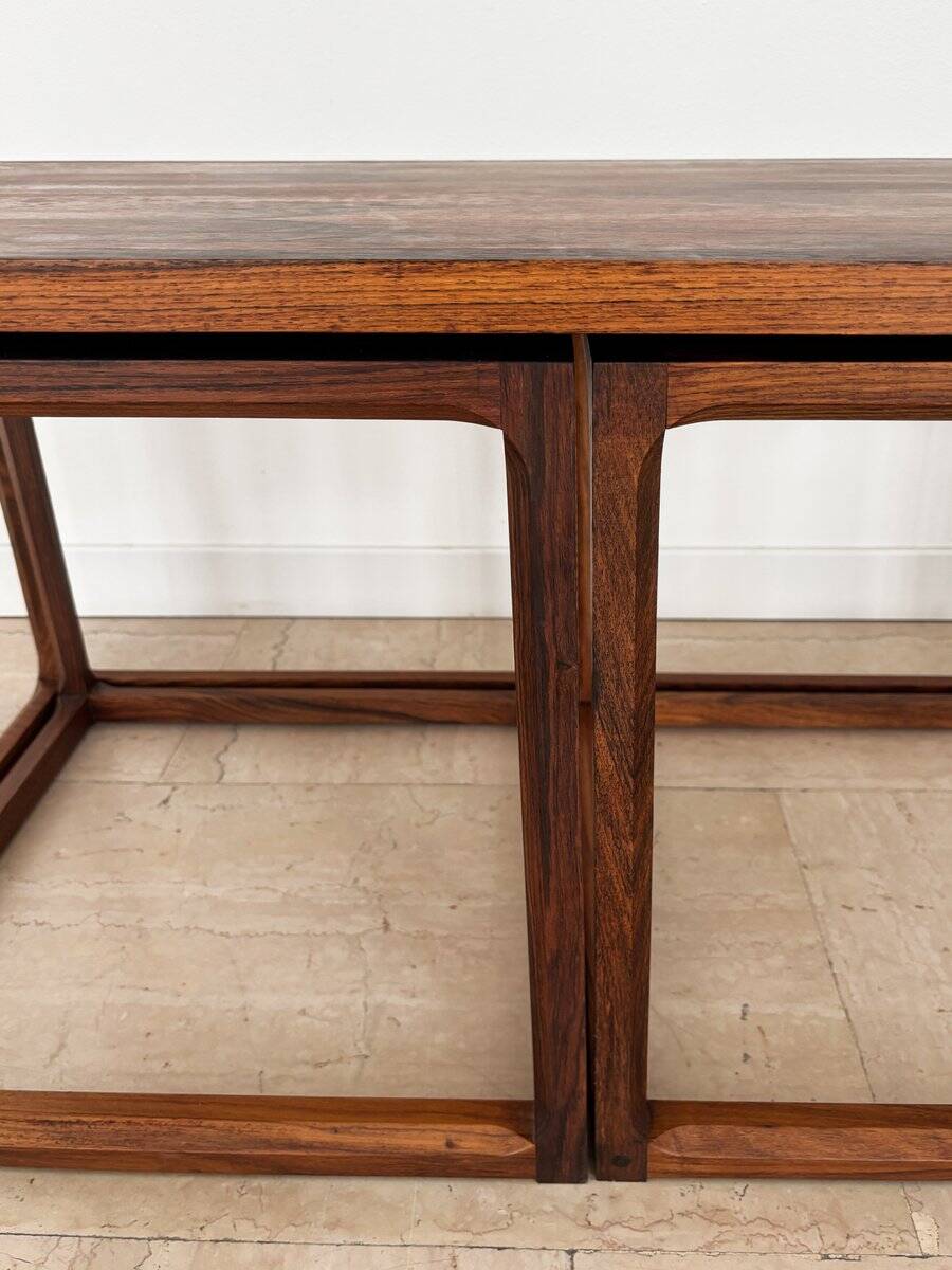 Nesting Tables attributed to Aksel Kjesgaard, Denmark, 1960s, Set of 3