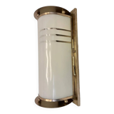 XL chrome design Bauhaus wall and glass lamp 1930s - Czechoslovakia