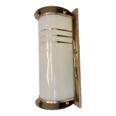 Lampe murale XL chromée de style Bauhaus en verre, années 1930 - Tchécoslovaquie