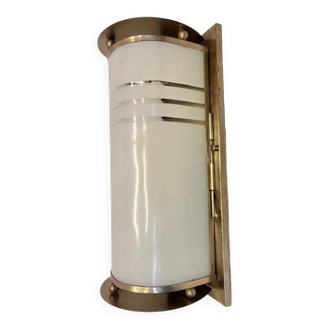 XL chrome design Bauhaus wall and glass lamp 1930s - Czechoslovakia