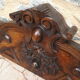 Old wooden door pediment