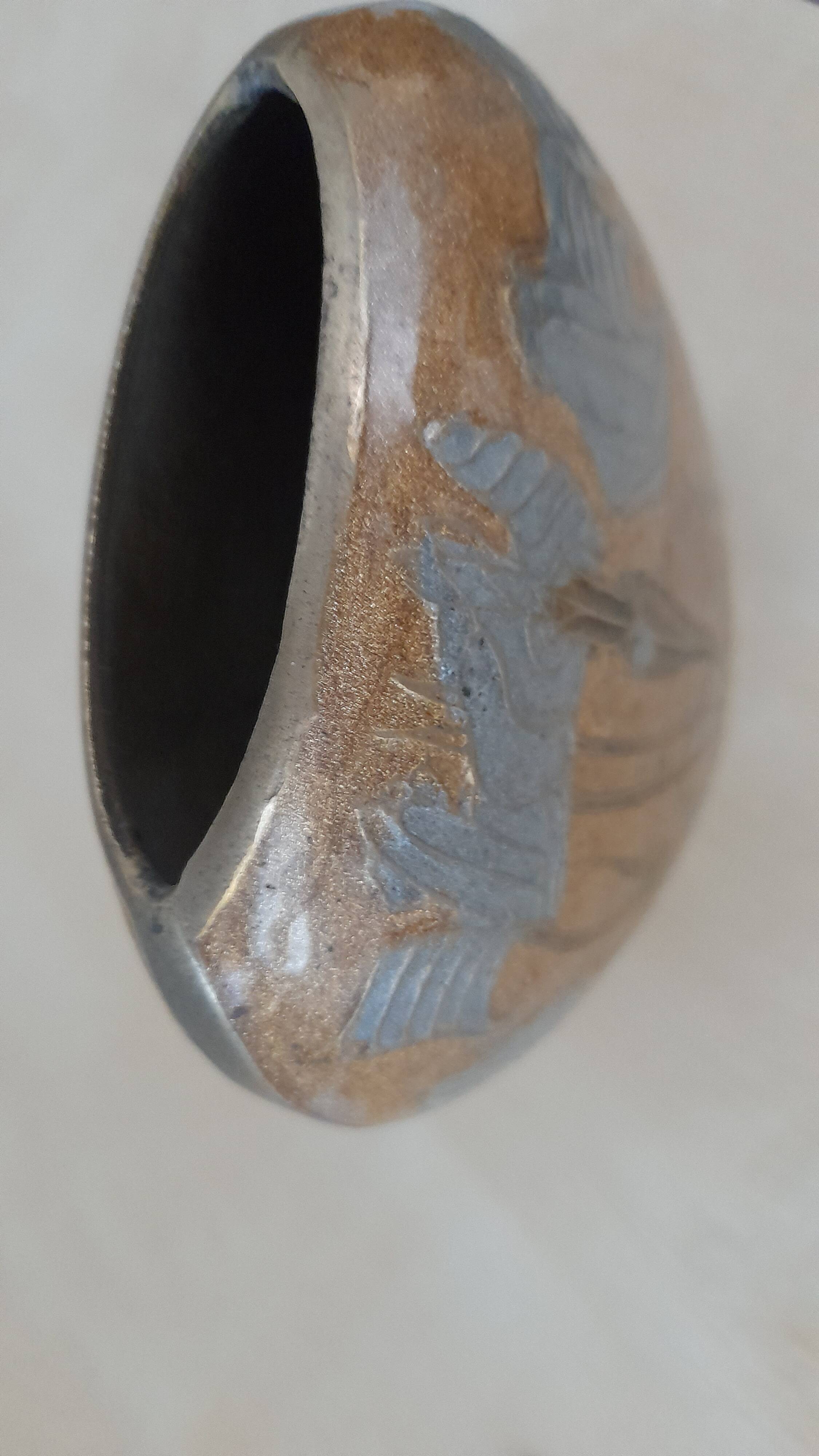 Art Deco style enameled metal vase