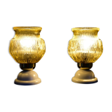 Ensemble de deux lampes de table du milieu du siècle Tchécoslovaquie années 1970