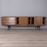 LARGE VINTAGE SIDEBOARD FROM THE 1960S IN TEAK AND BRASS, ITALIAN DESIGN