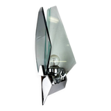 Veca sconce, Murano blue cut glass & black lucite, Italy, circa 1970s