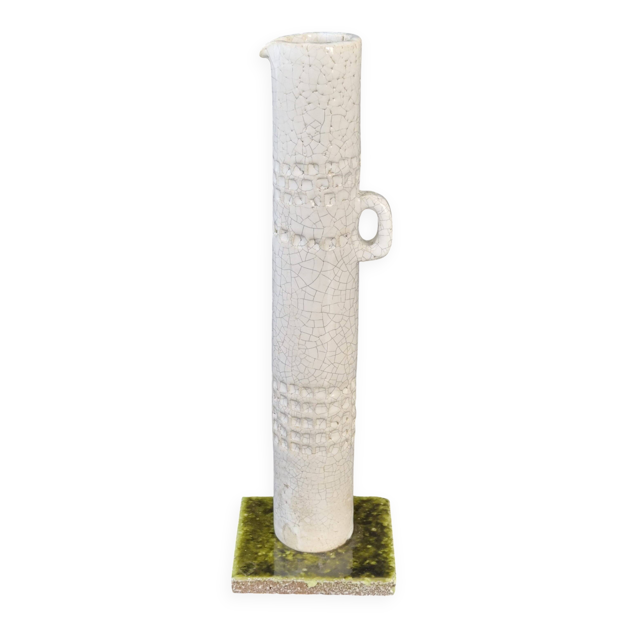 Vintage cracked ceramic vase 1960