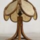 Lotus flower bedside lamp in skin and rattan from the 60s/70s