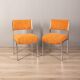 Pair of 80s vintage chairs velvet orange Italian design