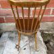 Antique baumann western chair wood + vintage brown leatherette seat
