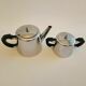 Teapot and sugar pot stainless steel vintage art deco style