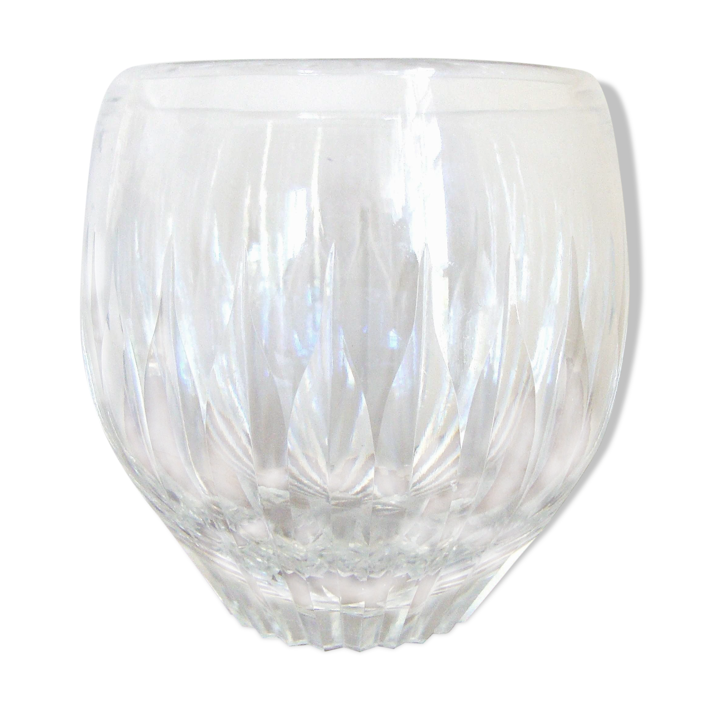 Cut crystal cup vase