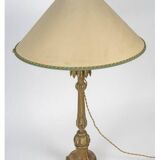 Carved wooden lamp, old candle holder, 19th century, Napoleon III period.