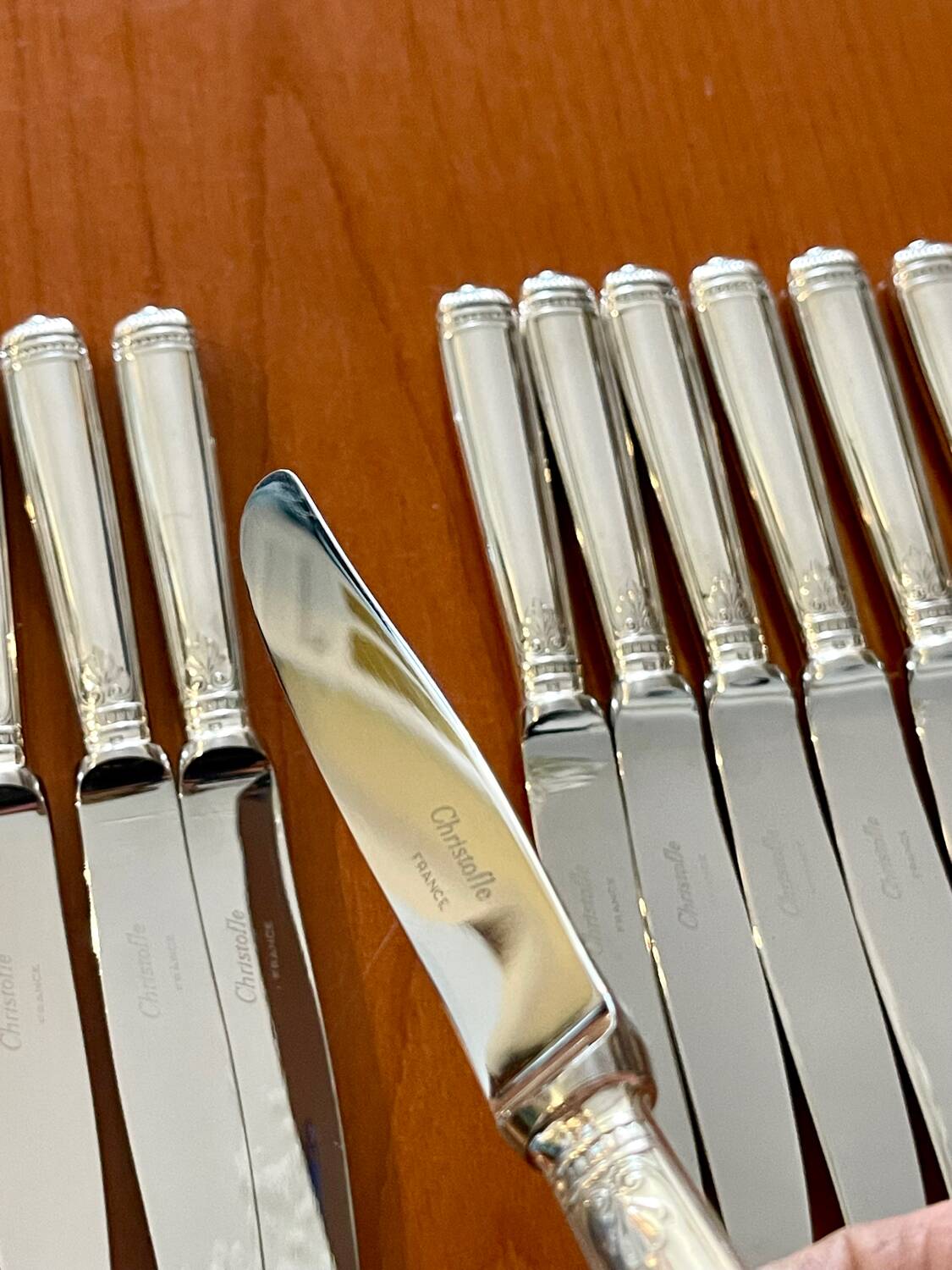 Christofle Malmaison, 12 cheese dessert knives 19.5 cm