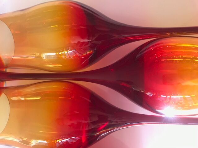 Set of 3 handmade glasses by artist Professor Zbigniew horbowy