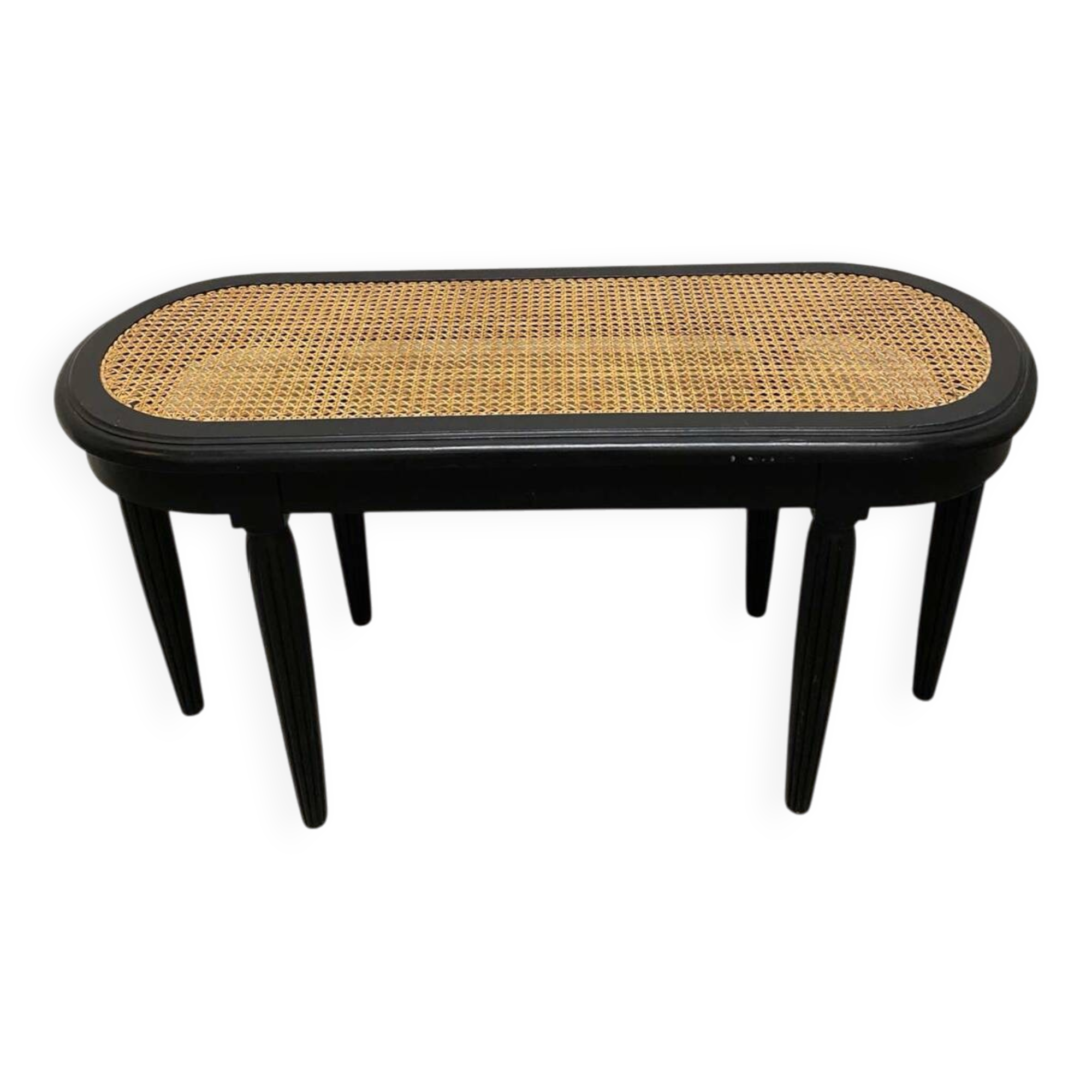 Rattan piano bench