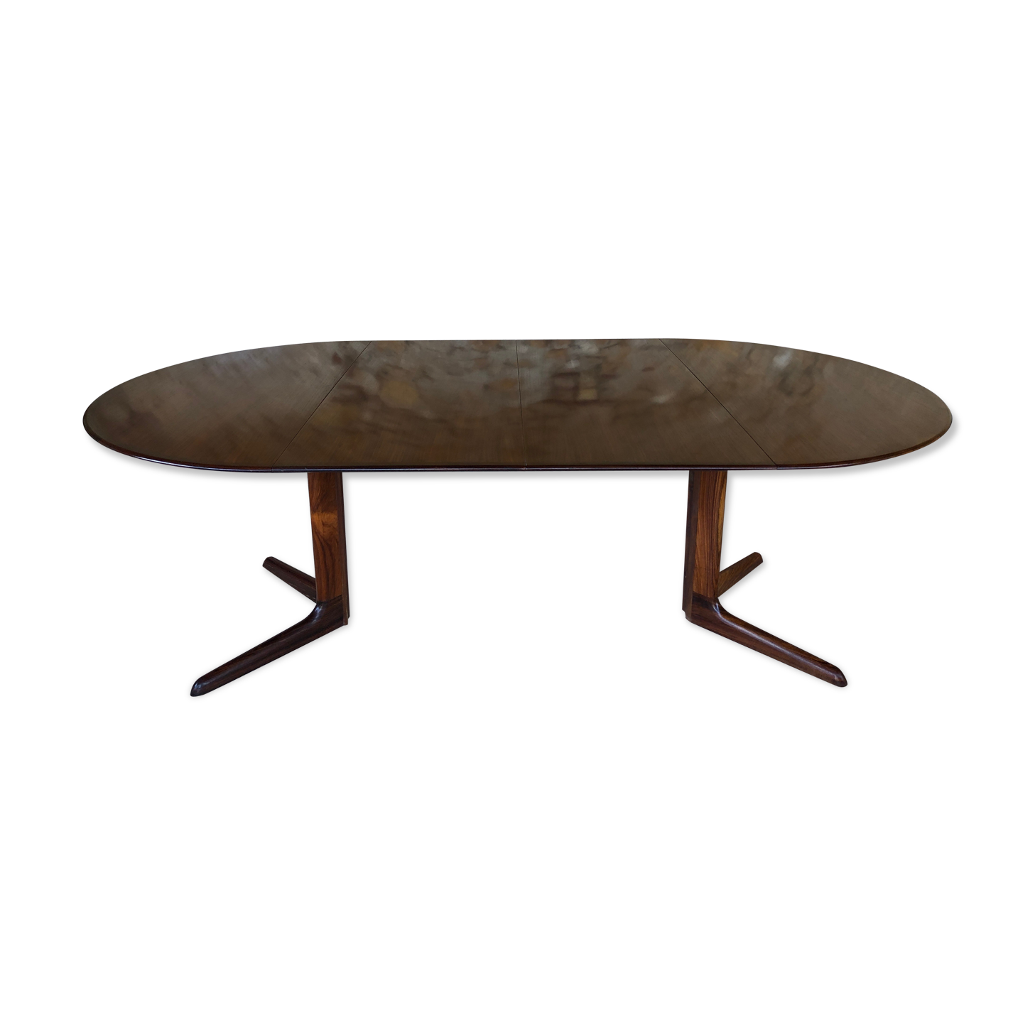 Expandable Scandinavian rosewood dining table by CJ Rosengaarden, circa 60's