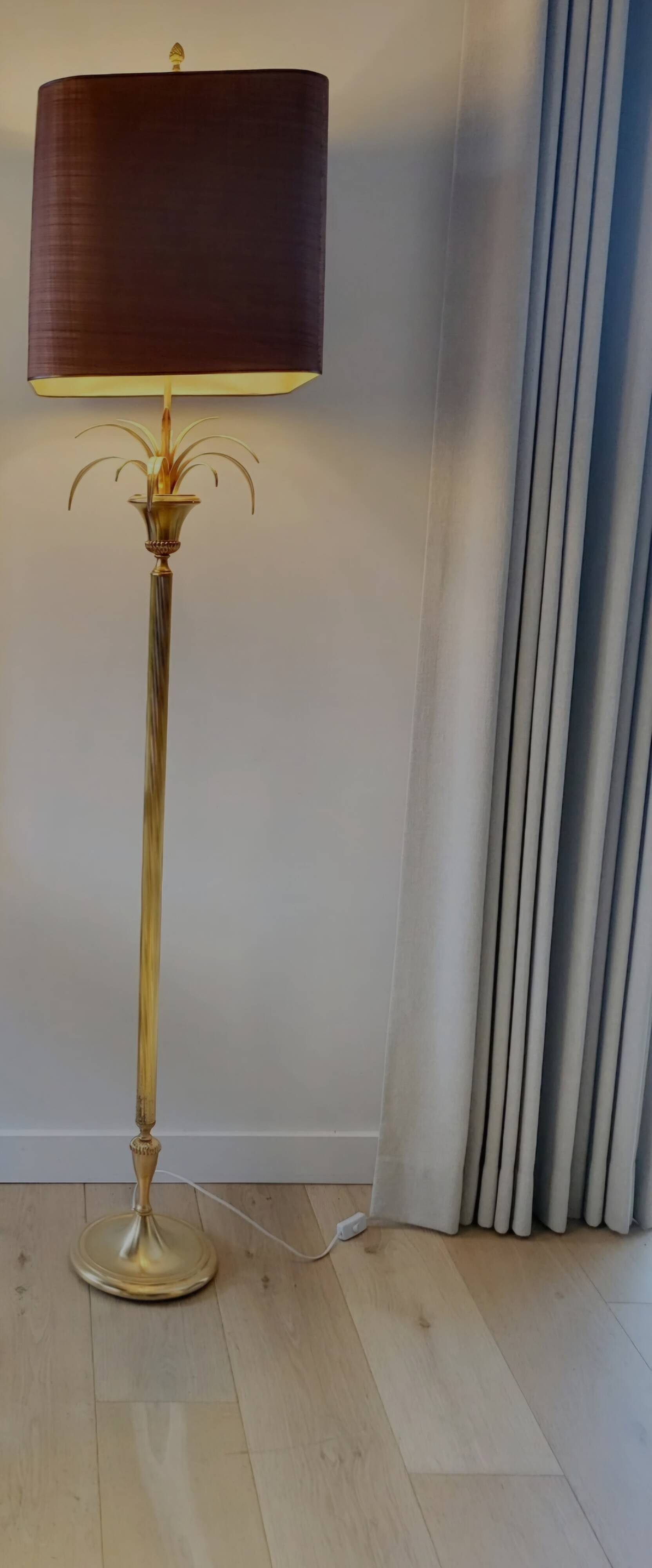 Hollywood regency vloerlamp, pineapple tree, Boulanger 1970