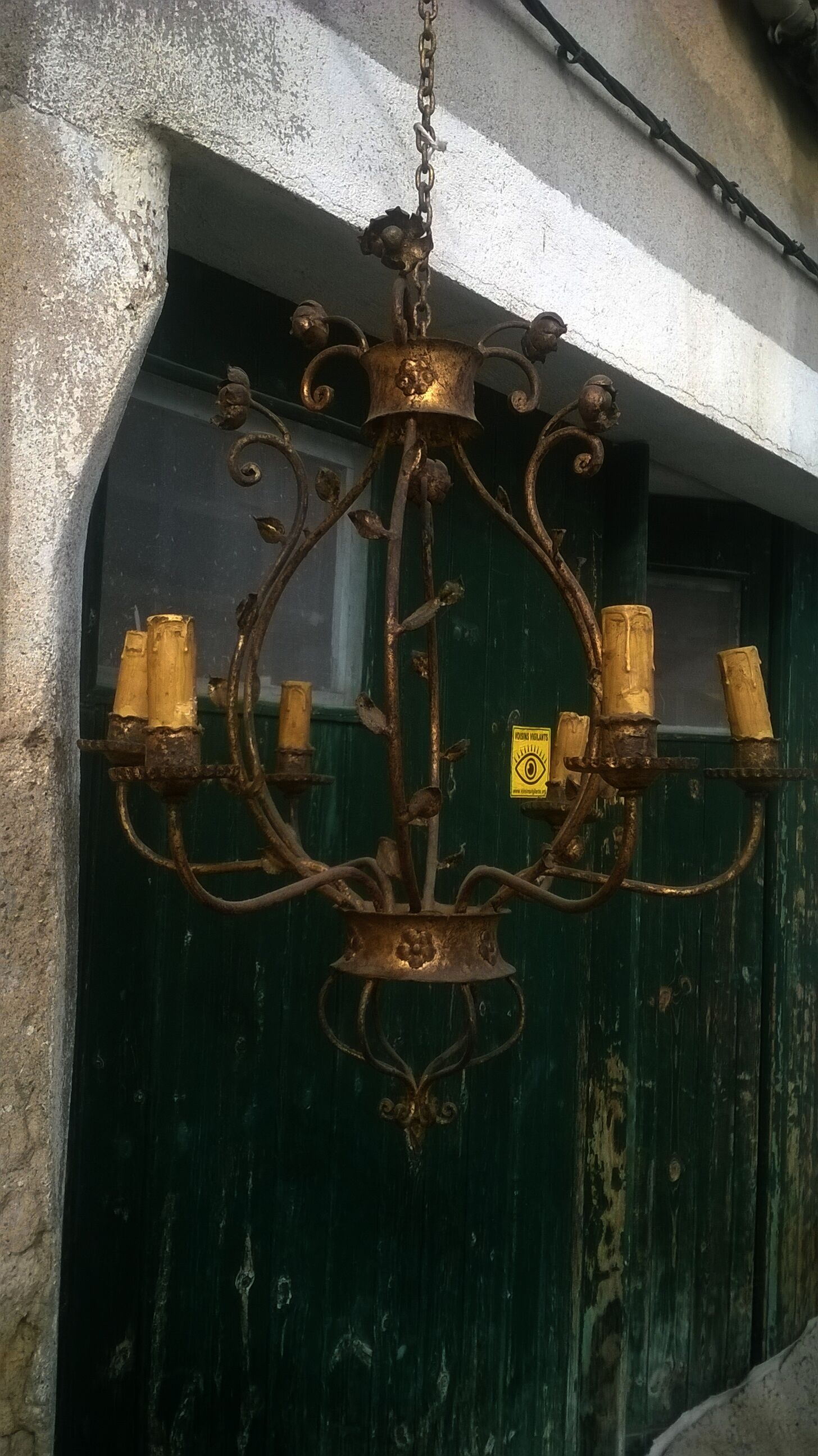 Six-light vintage chandelier