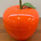 Orange plastic ice cube bucket from the 80s