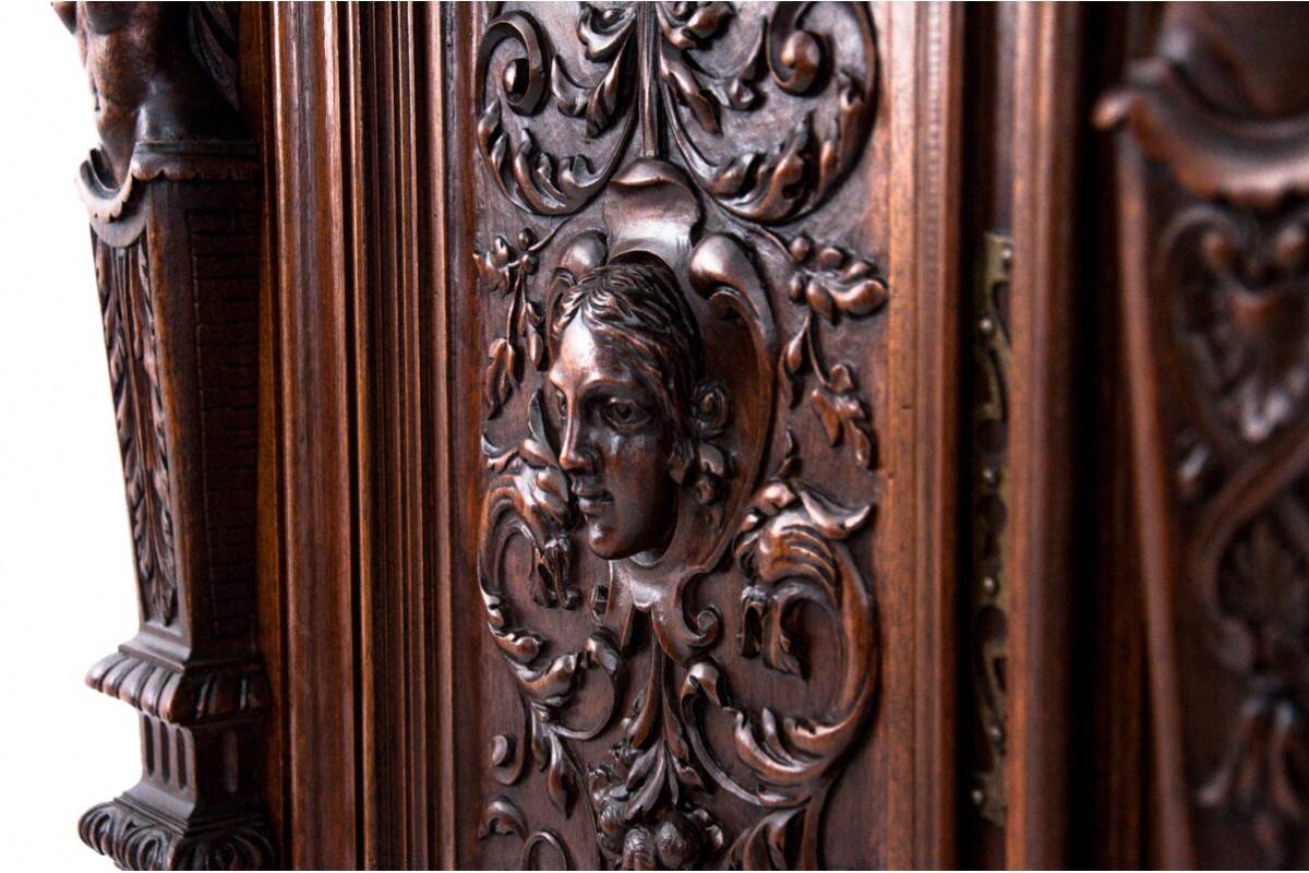 Figural Renaissance cabinet, France, around 1870.