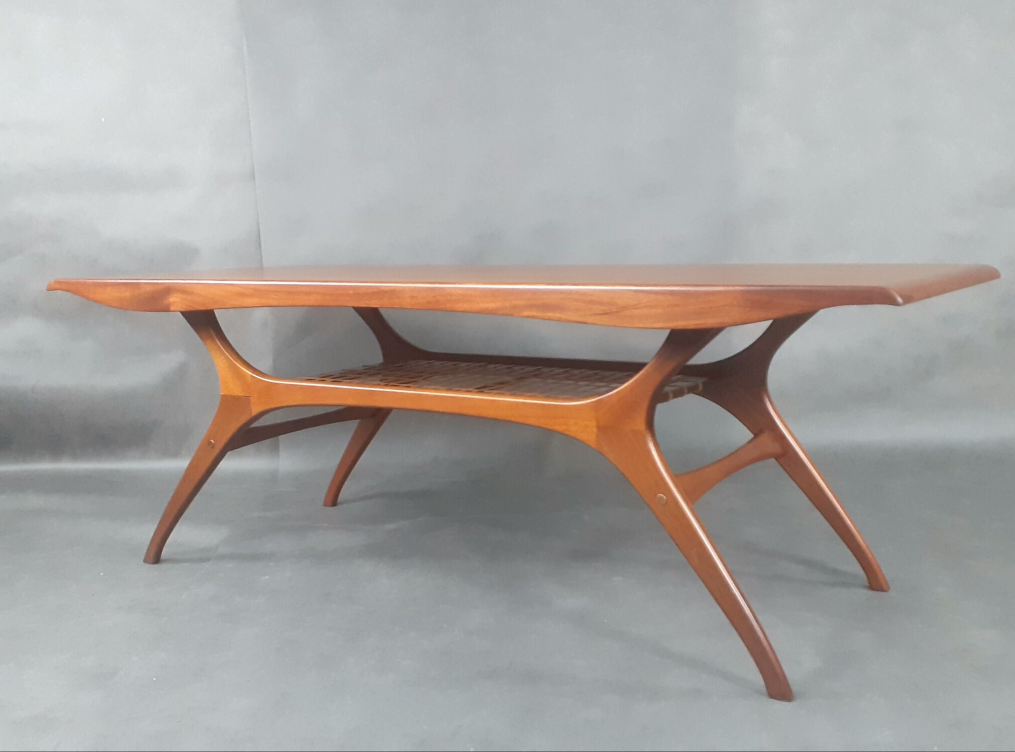 Teak & Fluted coffee table by Olav Laupsa for Sola Møbler, Vintage Norwegian 1960s