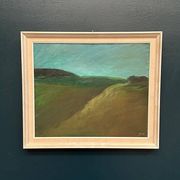 Original Swedish Oil on Canvas – "Landscape" by Dina Mortensen – Signed DM – Vintage and Framed – 53 × 45.5 cm (20.9" × 17.9")